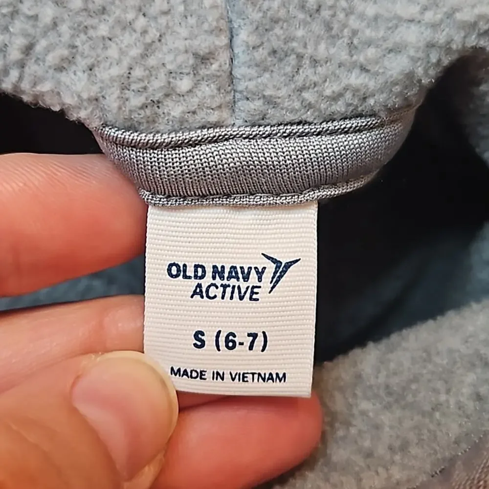 Old Navy Active Grey Funnel Neck Fleece Crop Pullover sweatshirt